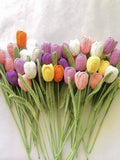 Handmade Finished Crochet Tulips Flower, Crochet Bouquet, Wedding Bouquet, Anniversary Gift, Housewarming Gift, Home Decor, Crochet Art house warming flower