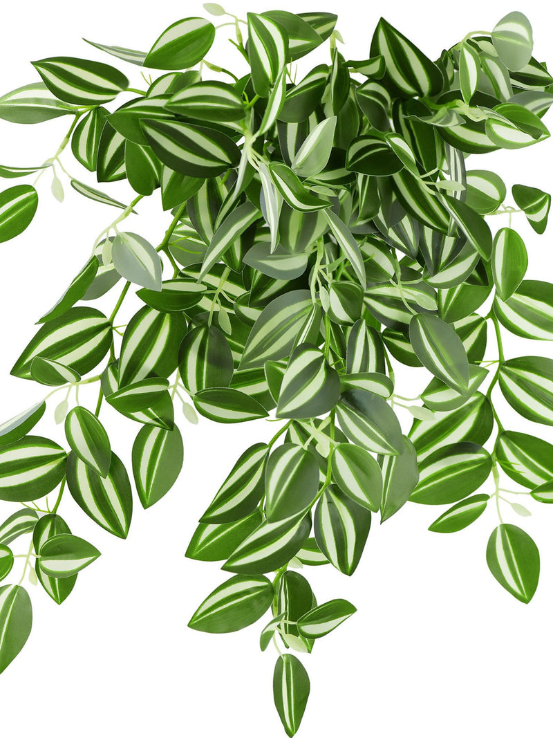 FiveSeasonStuff Real Touch Artificial Hanging Foliage Plant Tradescantia Wandering Dude House Plant 2 Stems faux plants