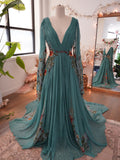 Meadow Teal | Embroidered Wedding Dress, Garden Wedding Dress | Floral Wedding Dress | Embroidery Green Dress | Sample | 3-4 Month Delivery FLOWER DELIVERY