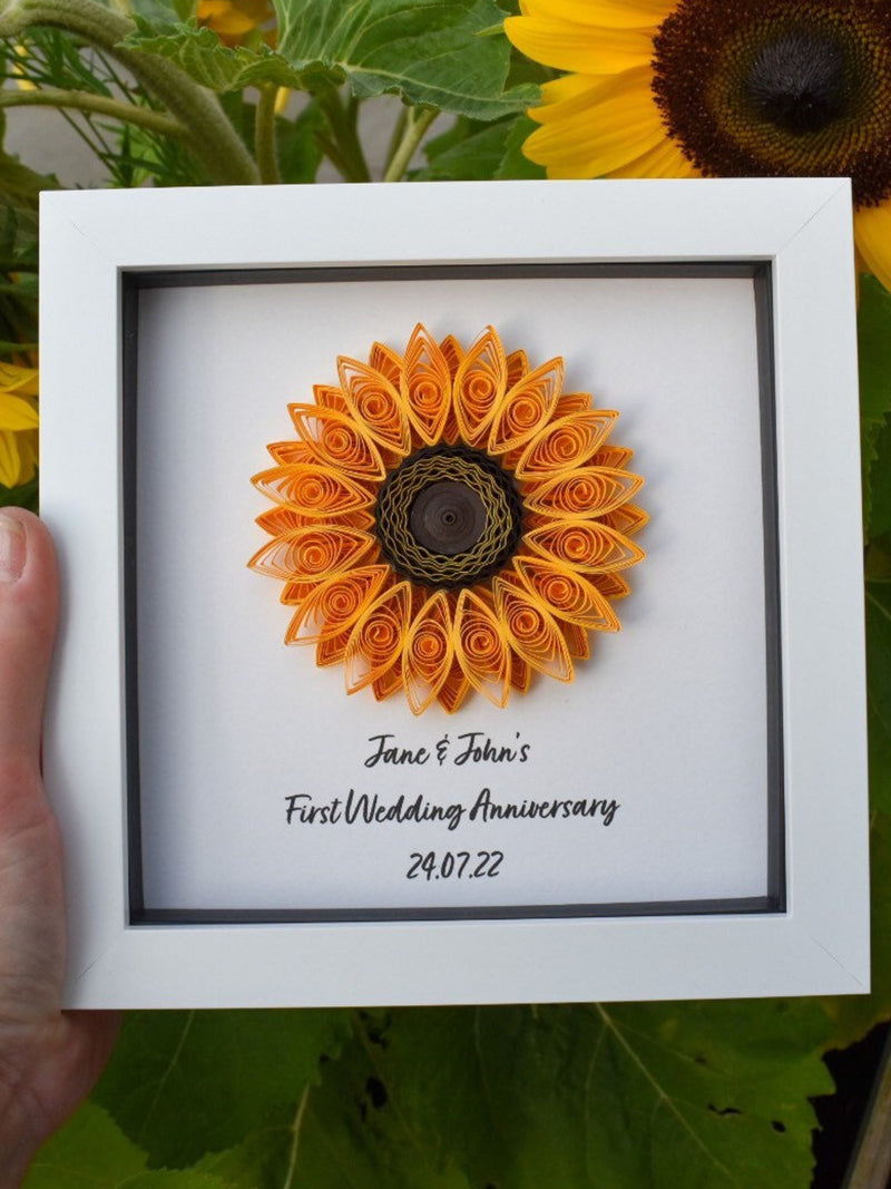 First Anniversary Gift, Paper Anniversary Gift, Sunflower, Personalised Gift, Paper Gift, Unique Gift ANNIVERSARY