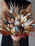 Rustic boho Wedding Bouquet,Dried Flowers Protea Home Wedding Decor,bridal bridesmaids bouquets,Flowers Arrangement,Small Centerpiece Bouquet