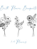 Birth Flower Tattoo  - Birth Flower Tattoo Bouquet - Birth Month Flower Bouquet -  Birth Flower  - Family Birth Month Tattoo Design - Flower birthday flower