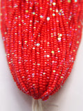 11/0 Charlotte Cut Seed Beads, Patina Light Red Opaque Aurore Boreale seeds bulk
