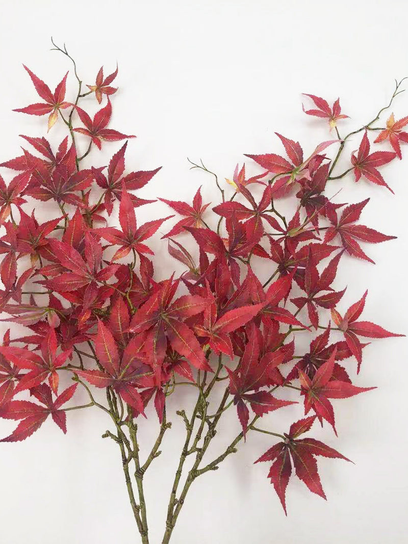 Artificial Maple Leaf Branch, Rustic Autumn Foliage Twig, Home Flower Decor, Living Room Floral, Wedding Party Arrangement, Craft for Garden faux plants