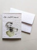 Sympathy card, watercolor plants flowers on plantable seed paper or watercolor white paper, my condolence card, my sympathies sympathy flower
