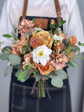 Terracotta Boho Wedding Bouquet, Silk Rose, Eucalyptus, Fall Flower Bouquet
