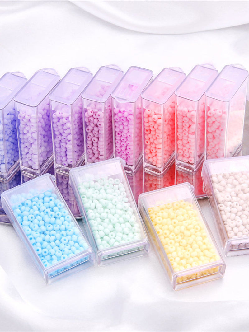 3mm Opaque Matte Cream Color Seed Beads in Small Box Container 8/0 - 350 Pieces - High Quality Seed Beads Creamy Colors - Pastel Seed Beads seeds bulk