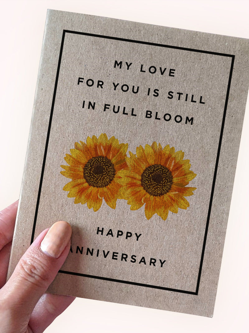 4 Year Anniversary Card - Flower Anniversary Card - My Love For You Is Still in Full Bloom -  Beautiful 4th Year Card for Husband Wife ANNIVERSARY