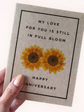 4 Year Anniversary Card - Flower Anniversary Card - My Love For You Is Still in Full Bloom -  Beautiful 4th Year Card for Husband Wife ANNIVERSARY