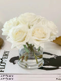 Real Touch White Rose Arrangement: Faux Floral Centerpiece FLOWER DELIVERY