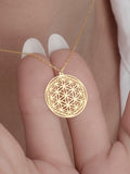 Handmade Flower of Life Necklace by SwanLoyalty ¥ Custom Spiritual Gold Necklace ¥ Personalized Dainty Necklace ¥ Perfect Gift for Her birthday flower