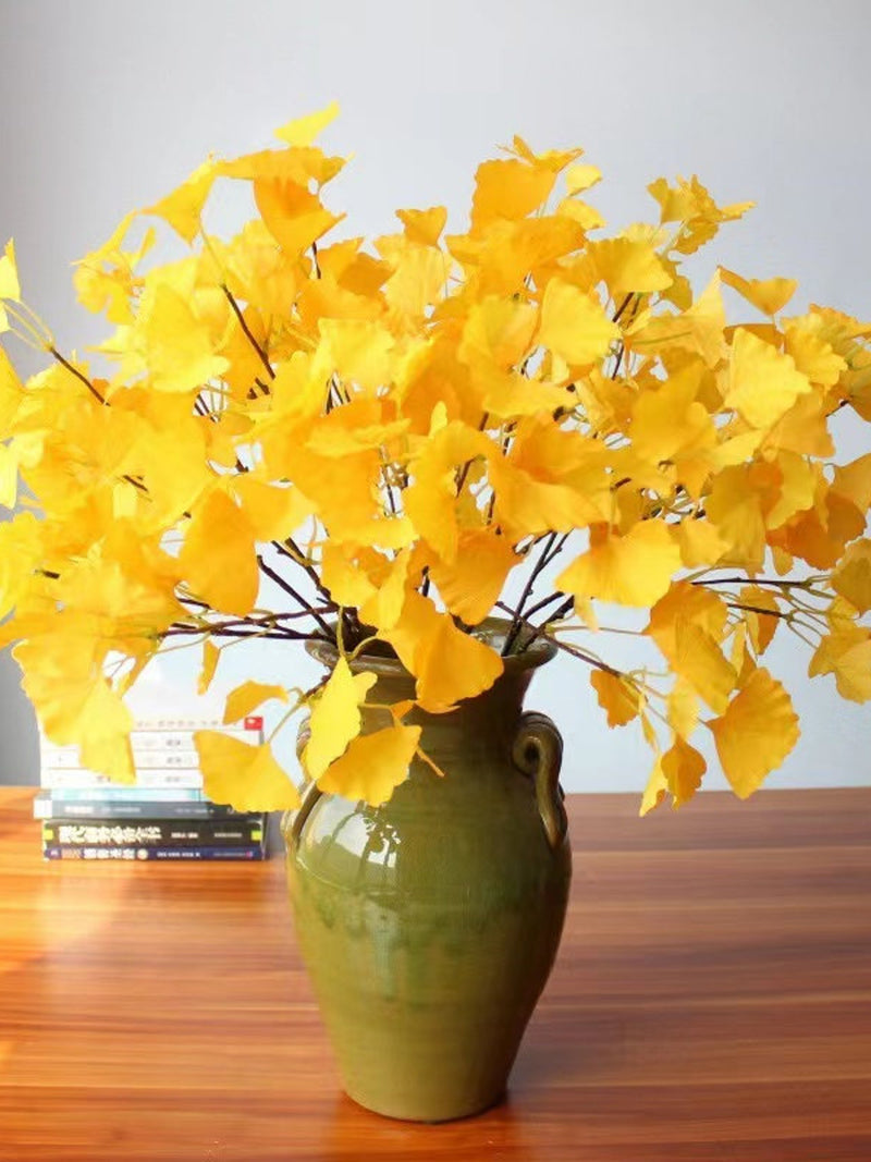 26.8Ò_Overall Length_Real Touch Ginkgo Biloba Branch  Artificial Faux Plant in 2 Colors , Home Decor Plants for Bouquet , faux plants