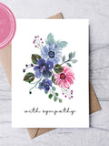 Printable Sympathy Card | Floral | With Sympathy | Loss of Mother | Digital Download | PDF PNG JPG sympathy flower