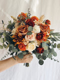 Rust Orange wedding bouquet, terracotta bridesmaids bouquets, rust orange bouquets, fake terracotta bouquet, Wedding bouquet, Bridal Bouquet wedding flower
