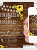 Rustic Sunflower Housewarming Invitation: Editable String Lights (Digital Item) house warming flower
