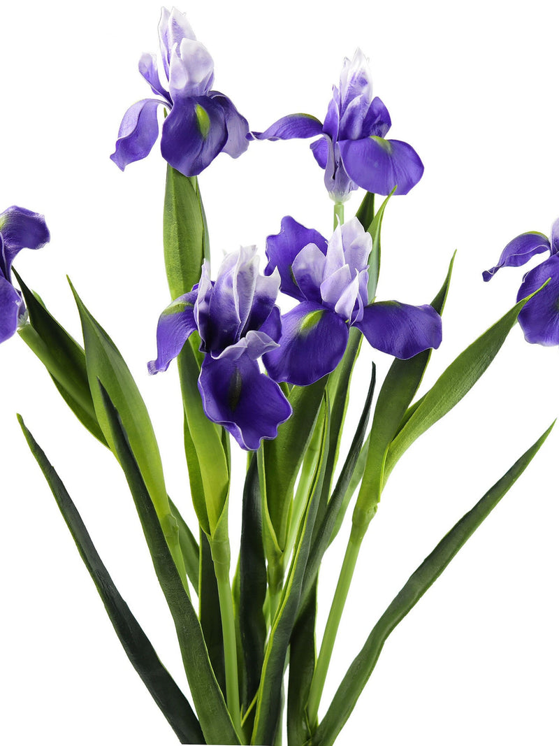 Real Touch Dark Purple Iris Stem: 23.6" Faux Floral Arrangement FLOWER DELIVERY