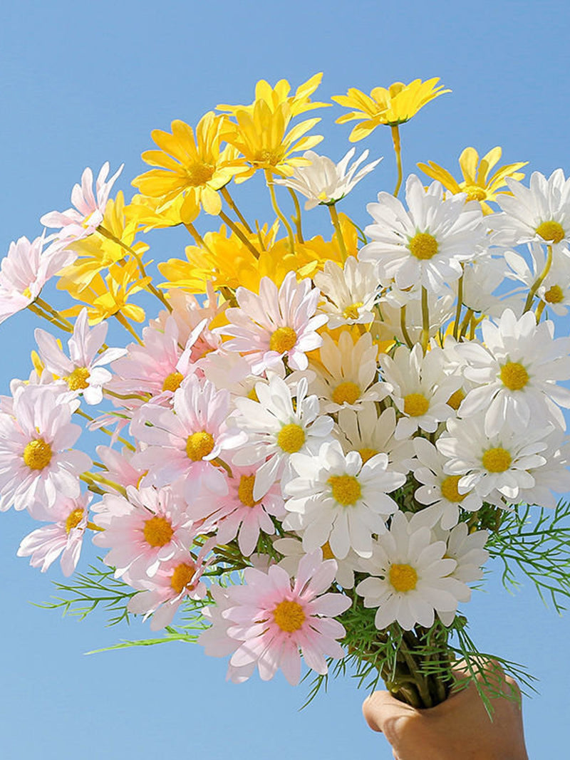 20.9" Silk Daisy Artificial Faux Flower , Home Decor Flower in 11 Colors For Bouquet_ Wedding _Party silk flower