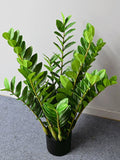 Artificial ZZ Plant Foliage Stem, Fake Zamioculcas Zamiifolia Potted Plant, Fake Tropical Greenery, Home Floral Decor, Wedding Arrangement faux plants