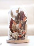Fall deco bell COACHELLA VALLEY in terracotta and gold colored dried flower, eternal flower under glass bell home deco, eco-responsible gift FLOWER DELIVERY