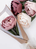 Peony Bouquet - Stemmed Paper Flowers - Single Paper Flower Bouquet - Paper Anniversary - Wedding Flowers - Gift Ideas FLOWER DELIVERY