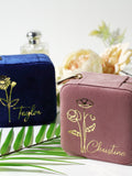 Birth Month Flower Jewelry Case, Personalized Birth Flower Travel Box, Birthday Gift, Bridesmaid Gift, Wedding Gifts, Custom Jewelry Case birthday flower