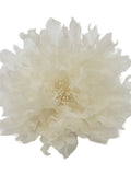 M&S Schmalberg 7" Light Ivory Silk Organza Jagged Wedding Flower Brooch - Made in USA  (Bridal Flower) silk flower