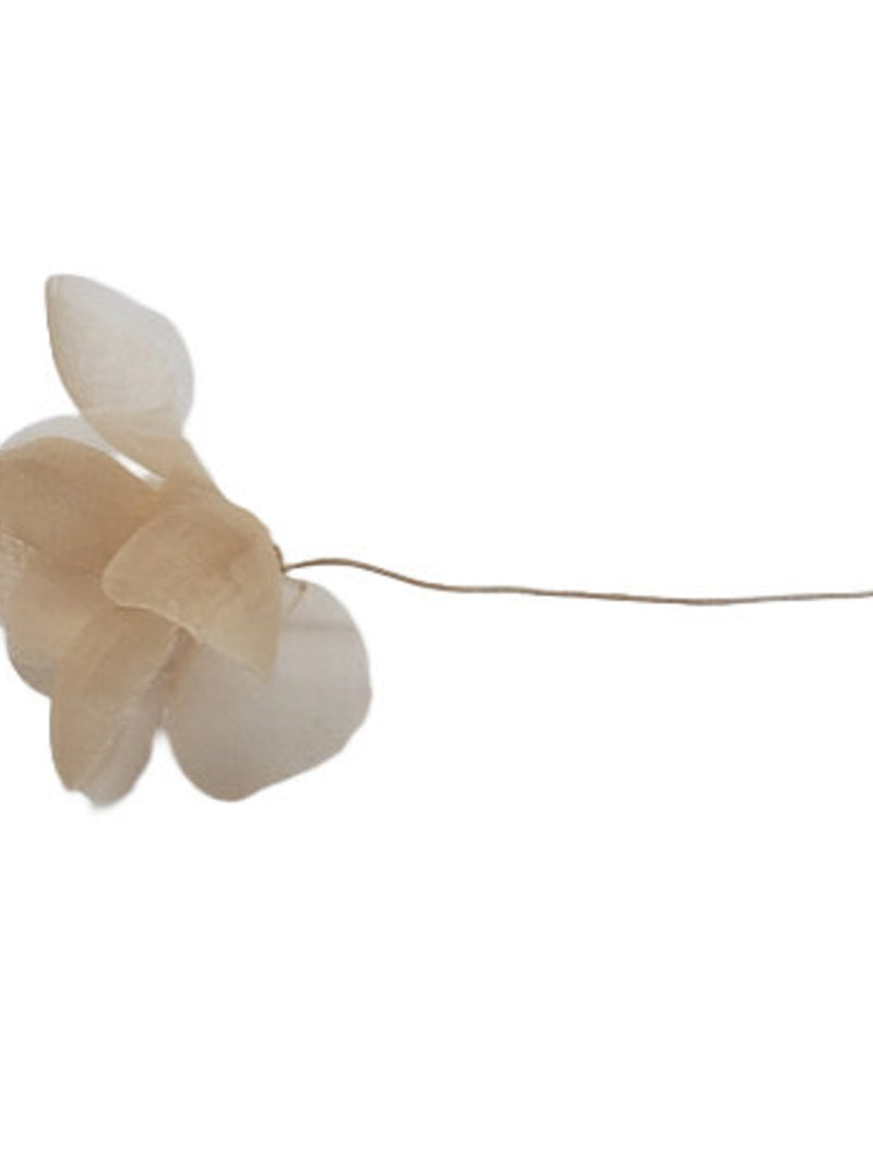 M&S Schmalberg 2" Tiny Silk Flower Petal Ties on wire.  Great for mixing.  Silk Champagne silk flower