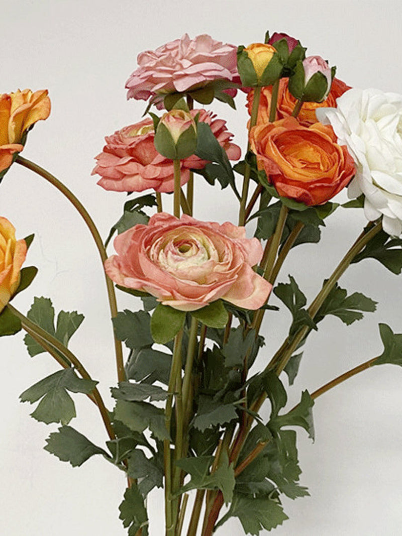 Dried Ranunculus Stem with Bud, Artificial Flower Craft, Vintage Home Floral Decor, Wedding Arrangement Centerpiece, Bouquet Garland Arch flower spore