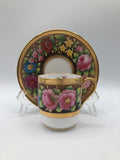 RARE Spode Copeland Floral Demitasse, T.G. Goode and Co., Hand Painted Spode Demitasse Cup and Saucer, Made in England flower spore