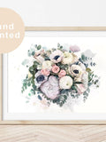 ORIGINAL Watercolor Wedding Bouquet Painting From Photo, Handmade Bridal Flowers Painting, Personalized Anniversary Gift Bouquet