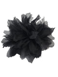 M&S Schmalberg 4" Silk Organza Black Chrysanthemum Flower Brooch Pin Mum - Made in USA silk flower
