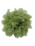 M&S Schmalberg 4" Silk Organza Pastel Green Chrysanthemum Flower Brooch Pin Mum - Made in USA silk flower