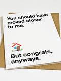 Funny Housewarming Card: Snarky Congratulations Greeting For New Home Owners house warming flower