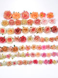 Artificial Silk Flower Head Rose Combo 70Pcs/Pack For DIY Ornament Kit Project Graduation Cap Bridal Shower Centerpiece Decor Fake Flower silk flower