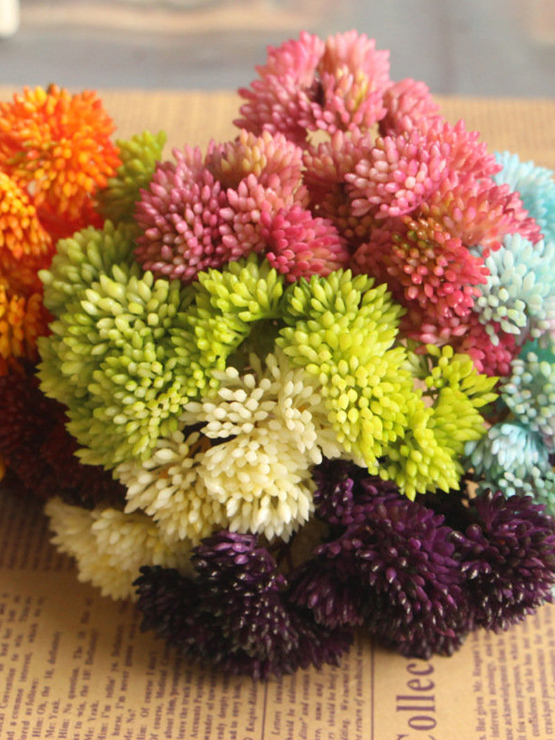 8.3"  Real Touch  Mini Succulent Plants Artificial Faux Flower Home Decor Flower in 12 Colors For Bouquet faux plants