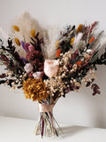 Colorful Wildflower Wedding Bouquet, Mustard Burgundy Dried Flowers, Boho Rust Bridal Arrangement, Summer Fall Garden Party - Rainbow Bouquet