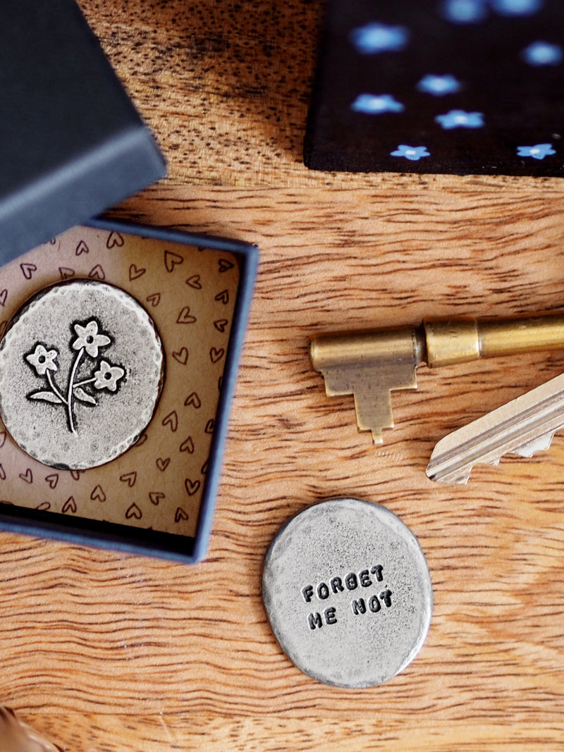Forget Me Not Flowers Pocket Coin Token sympathy flower