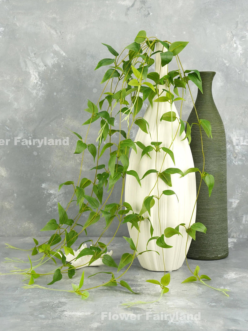 27" Faux Clematis Garland Hanging Vines - Artificial Greenery faux plants