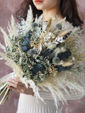 Blue Wedding bouquet,Bridal bouquet,Bridesmaid Bouquet,Dried flower bouquet,Pampas Grass bouquet,Natural flower decor,Wedding decoration wedding flower
