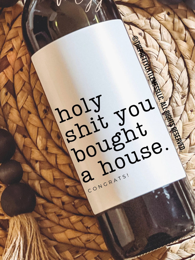 Housewarming Gift, Housewarming Wine Label, Gift for Her, Him, New Homeowner Gift, Realtor Gift to Clients, New Home gift, New Home Gift house warming flower