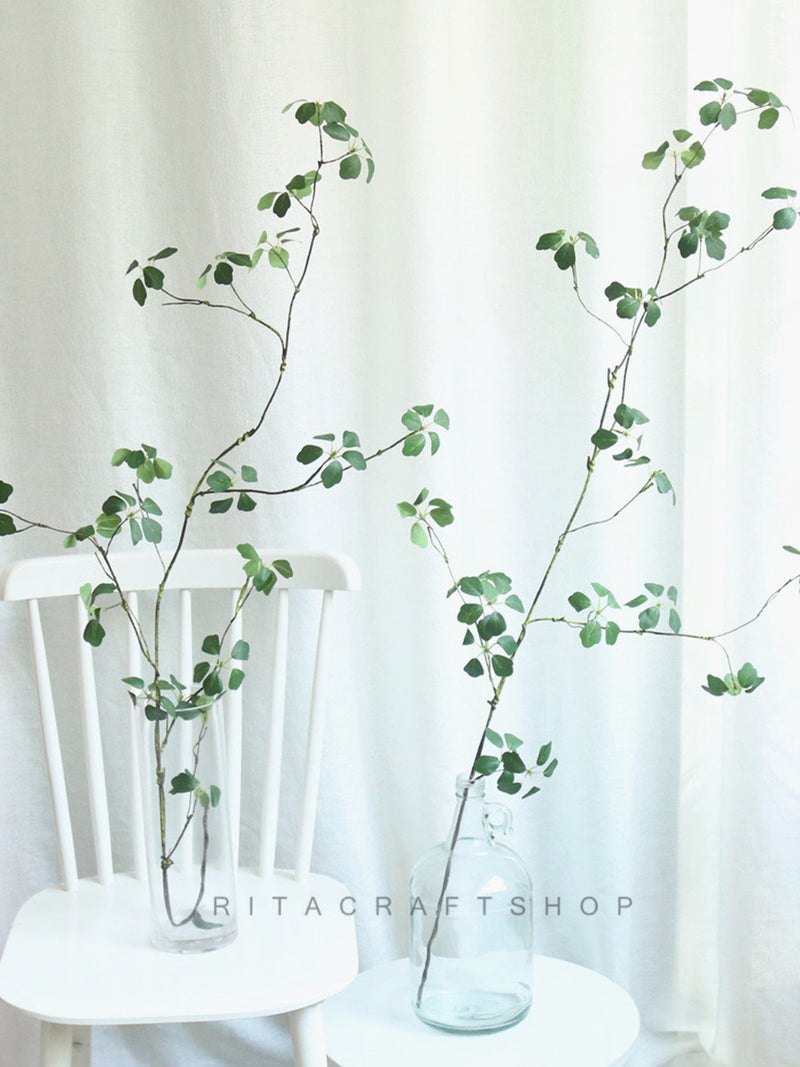 Realistic Pieris Japonica Branch Fake Greenery Faux Plant Artificial Foliage Spray Long Stem Japanese Style Minimalist Modern Decor faux plants