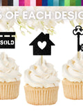 18 PCS Housewarming Cupcake Topper Set, Housewarming Party Decorations, House Cupcake Toppers, New Home Party Decor, Real Estate Gift Ideas house warming flower