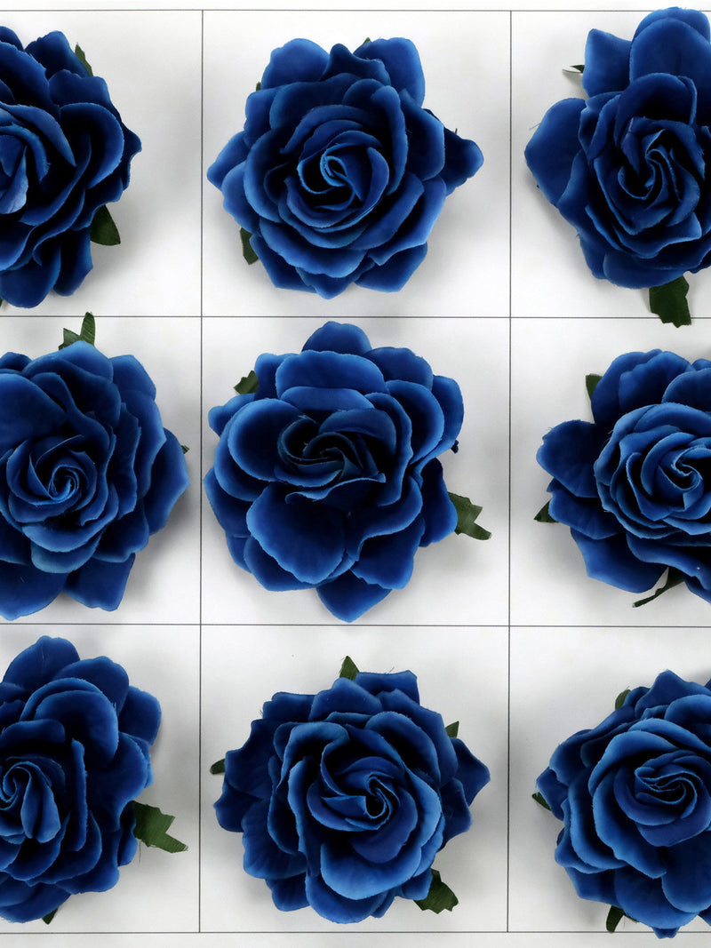 10cm Artificial Silk Flower Head / Rose Flower Royal Blue - Silk Rose Wedding Flower Hairband Fake Rose Flowers Corsage Decor Accessories silk flower