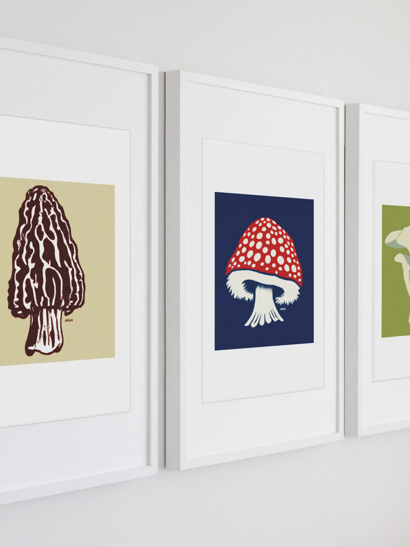 Mushroom Art Prints: Hand-Drawn Foraging Botanical Wall Decor - 11 x 14 inch flower spore