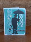 Handmade Umbrella Man Sympathy Card: Sequins & Flowers sympathy flower