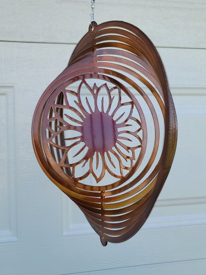 sunflower wind spinner, porch decor, garden decor, outdoor decor, gifts for mom, metal yard art, flower decor, spring decorations house warming flower