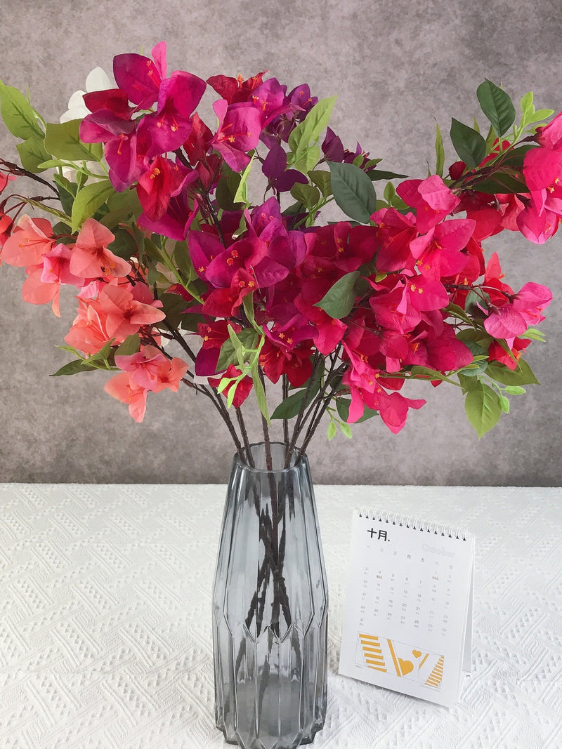 30"(Overall length) Silk Bougainvillea Artificial Faux Flower Home Decor Flower in 6 Colors For Bouquet silk flower