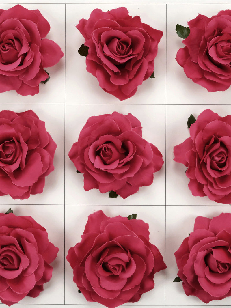 1/500P Rose Rouge Artificial Silk Flower Head 10cm Rose Red Rose For DIY Crafts Hat Corsage Hairpin Floral Wall Decor Fake Flower Accessory silk flower