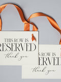 2 Reserved Signs for Wedding Chairs or Church Pews "This Row Is Reserved Thank You" | Ceremony Event Seating 3063 wedding flower