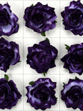 Dark Purple Rose Artificial Silk Flower Head / 10cm Fake Flower For DIY Crafts Party Centerpiece - Floral Cake Topper Hanging Floral Decor silk flower